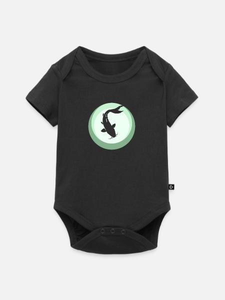 Koi Fisch Fischer - Baby Premium Kurzarmbody - Schwarz