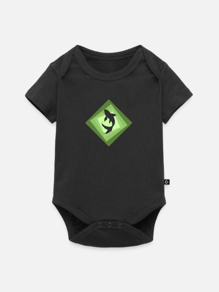 Koi Fisch Fischer - Baby Premium Kurzarmbody - Schwarz
