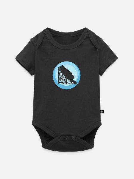 Rummel Lukas Achterbahn - Baby Premium Kurzarmbody - Schwarz
