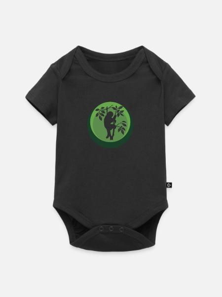 Faultier Müdigkeit - Baby Premium Kurzarmbody - Schwarz