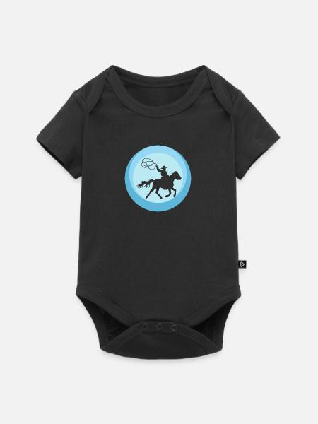 Cowboy Sattel - Baby Premium Kurzarmbody - Schwarz