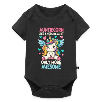 Tante, Tante, Licorne - Body à manches courtes Premium Bébé - noir - Devant