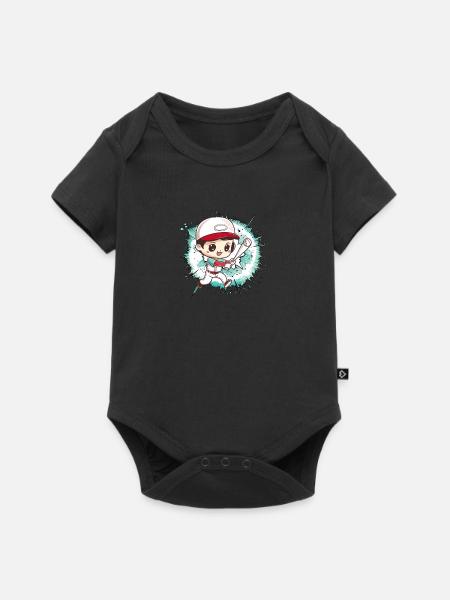 Baseball Baseballspieler - Baby Premium Kurzarmbody - Schwarz