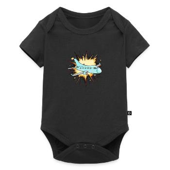 Airplane Flying - Baby Premium short-sleeve bodysuit - black - Front