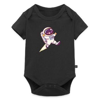 Astronaute Spaceman Navette spatiale - Body à manches courtes Premium Bébé - noir - Devant