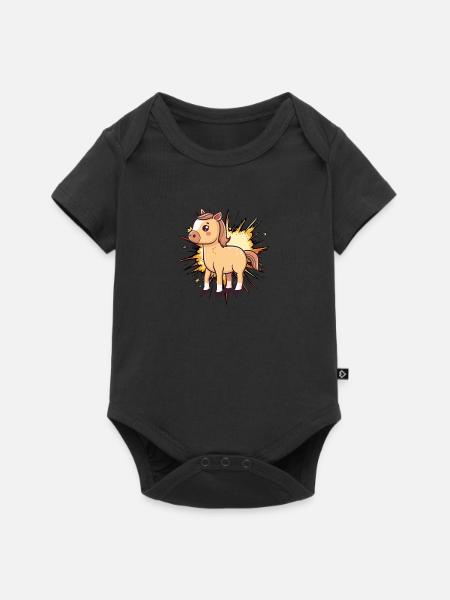 Pferde Pferdekopf - Baby Premium Kurzarmbody - Schwarz