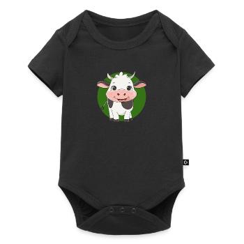 Cow Cattle - Baby Premium short-sleeve bodysuit - black - Front