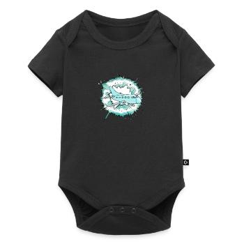 Vol en avion - Body à manches courtes Premium Bébé - noir - Devant