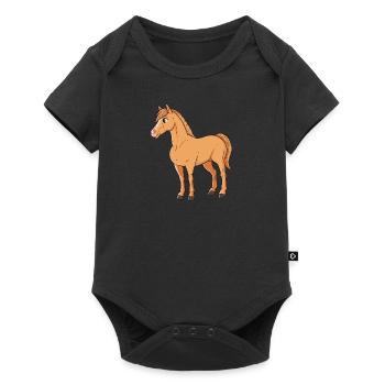 Chevaux Cavalier Tête de cheval - Body à manches courtes Premium Bébé - noir - Devant