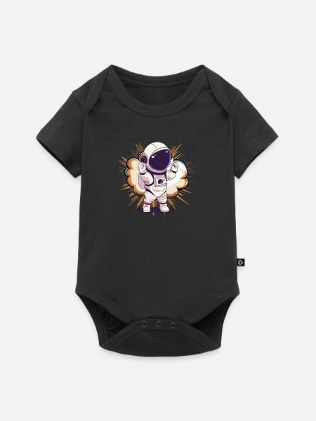 Astronaut Spaceman - Baby Premium Kurzarmbody - Schwarz