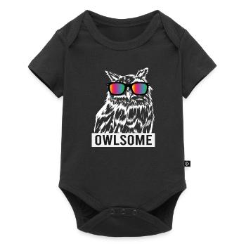 Cool Owl with Sunglasses Eagle Owl Funny Bubo Bubo - Baby Premium short-sleeve bodysuit - black - Front