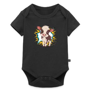 Cow Beef Milk - Baby Premium short-sleeve bodysuit - black - Front