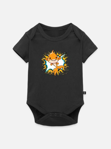 Fische Fischen - Baby Premium Kurzarmbody - Schwarz