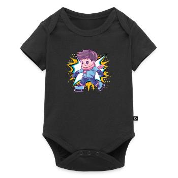 Eislauf Eislaufen Eisläuferin - Baby Premium Kurzarmbody - Schwarz - Vorne