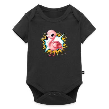 Flamingo Flamenco Rose - Body à manches courtes Premium Bébé - noir - Devant