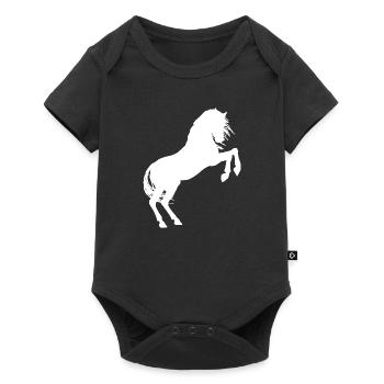 Cheval chevaux cheval amour poney cavalier cavalier - Body à manches courtes Premium Bébé - noir - Devant