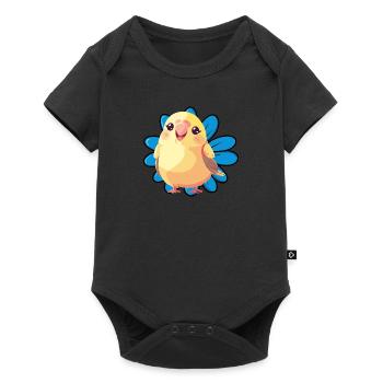 Budgie, sparrow, flock of birds - Baby Premium short-sleeve bodysuit - black - Front