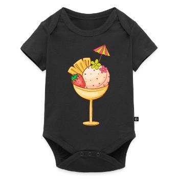 Crème glacée, crème glacée, crème glacée, crème glacée, boule, crème glacée, sundae - Body à manches courtes Premium Bébé - noir - Devant