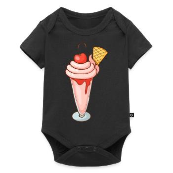 Crème glacée, crème glacée, crème glacée, crème glacée, boule, crème glacée, sundae - Body à manches courtes Premium Bébé - noir - Devant
