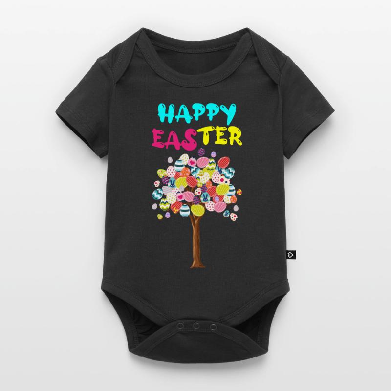 Happy Easter Egg Tree With Easter Rabbit Egg Baby Premium Kurzarmbody