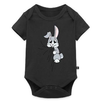 Rabbit eats fabric - Baby Premium short-sleeve bodysuit - black - Front