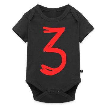 3 YEARS. 3RD ANNIVERSARY. BIRTHDAY 3 YEARS. THREE - Baby Premium short-sleeve bodysuit - black - Front
