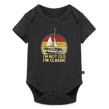 Je ne suis pas vieux je suis un voilier classique qui dit - Body à manches courtes Premium Bébé - noir - Devant