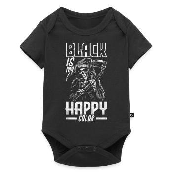 Le noir est ma couleur heureuse Squelette gothique foncé - Body à manches courtes Premium Bébé - noir - Devant