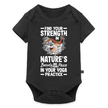 Trouvez votre force dans votre pratique du yoga - Body à manches courtes Premium Bébé - noir - Devant