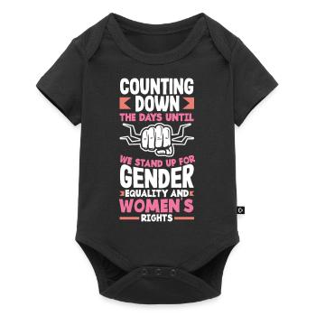 We stand up for gender equality and women's rights - Baby Premium Kurzarmbody - Schwarz - Vorne