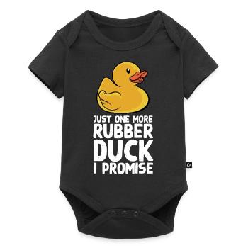 Canard de bain jaune juste un canard en caoutchouc de plus I Pro - Body à manches courtes Premium Bébé - noir - Devant