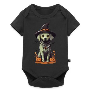 Sorcières de minuit Chien mignon Halloween Pet - Body à manches courtes Premium Bébé - noir - Devant