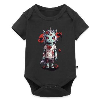 Zombie Unicorn Halloween Horror Design - Baby Premium short-sleeve bodysuit - black - Front