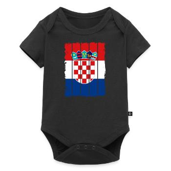 Croatia Flag Adriatic Zagreb Croatian Flag - Baby Premium short-sleeve bodysuit - black - Front