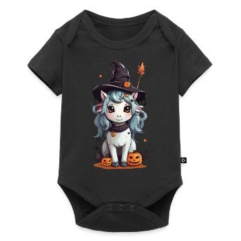 Witch Pony Magical Halloween Horses Design - Baby Premium short-sleeve bodysuit - black - Front