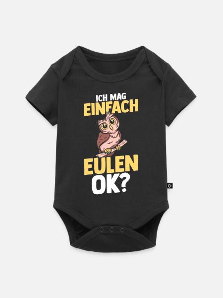 Eulen - Baby Premium Kurzarmbody - Schwarz