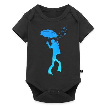 Scuba Diver Umbrella Underwater Exploration - Baby Premium Kurzarmbody - Schwarz - Vorne