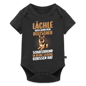 Hund Deutscher Schäferhund - Baby Premium Kurzarmbody - Schwarz - Vorne