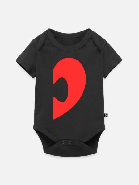 DuoHerz-Puzzle - Baby Premium Kurzarmbody - Schwarz