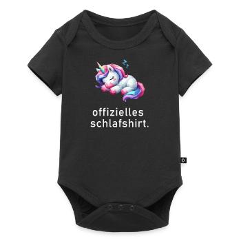 T-shirt de sommeil officiel Unicorn Polygon - Body à manches courtes Premium Bébé - noir - Devant