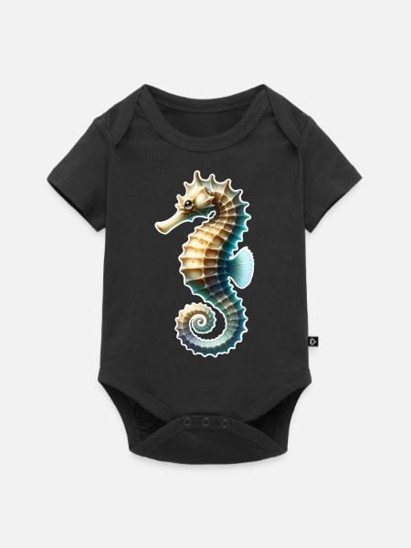 Seepferd - Baby Premium Kurzarmbody - Schwarz