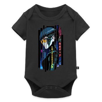 Cyborg woman blue kanji - Body à manches courtes Premium Bébé - noir - Devant