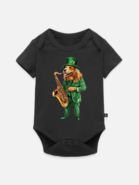 Hund - Baby Premium Kurzarmbody - Schwarz