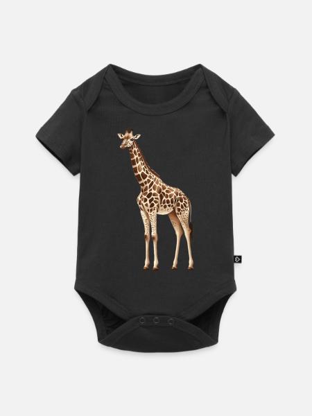 Giraffe - Baby Premium Kurzarmbody - Schwarz