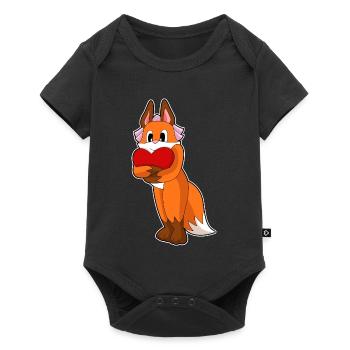 Mariage Fox Bride Heart - Body à manches courtes Premium Bébé - noir - Devant