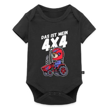 Traktor Jungbauer Statement Nutzfahrzeug Landleben - Baby Premium Kurzarmbody - Schwarz - Vorne