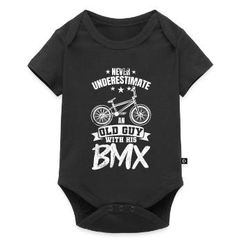 Grand-père BMX - Body à manches courtes Premium Bébé - noir - Devant