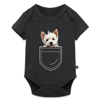 Dog West Highland White Terrier Westie - Baby Premium short-sleeve bodysuit - black - Front