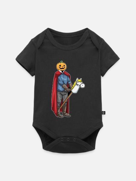 Jack O'Lantern Halloween Steckenpferd - Baby Premium Kurzarmbody - Schwarz