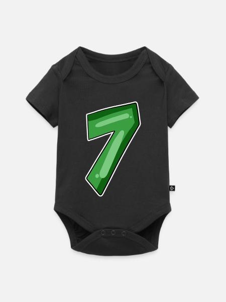 Zahl 7 Nummer - Baby Premium Kurzarmbody - Schwarz